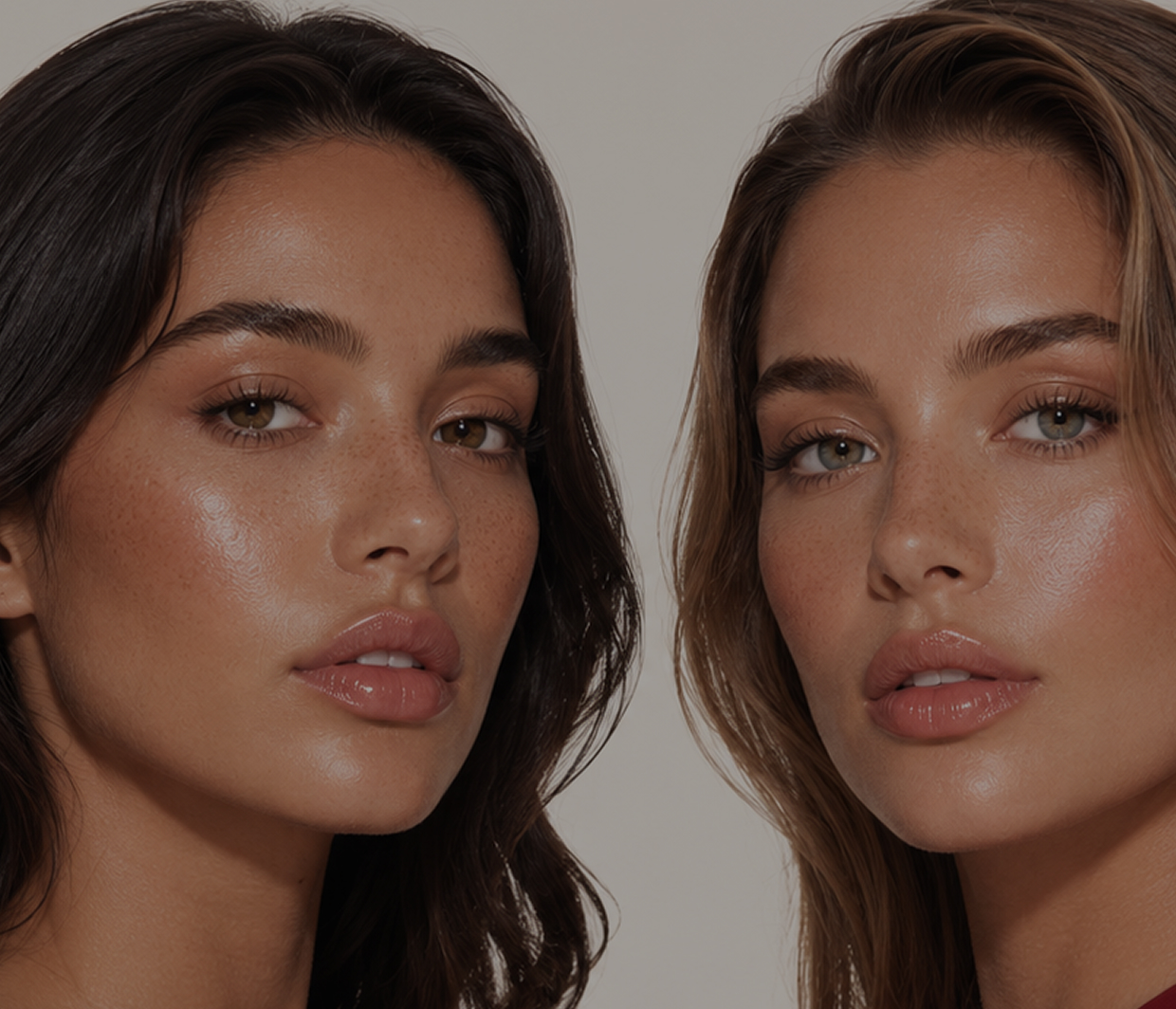 Two models featured in the skincare edit