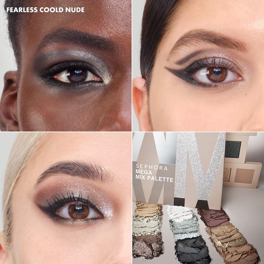 Sephora Mega Mix Palette Eye Palette Fearless Cool Nude — view 2