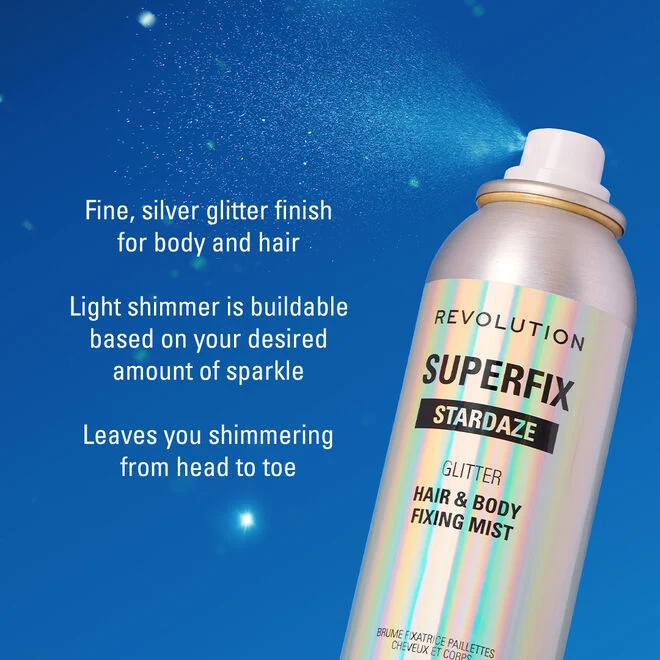 Revolution Superfix Stardaze Glitter Hair & Body Fixing Mist 125ml — view 3