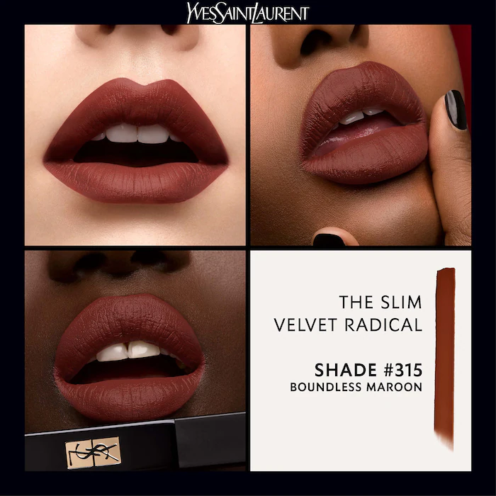 YSL The Slim Lipstick Velvet Radical 315 Boundless Maroon — view 4