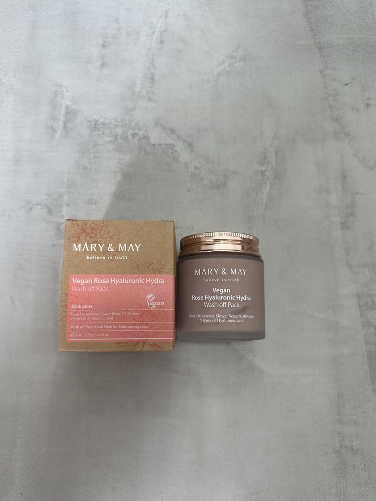 Mary & May Vegan Rose Hyaluronic Hydra Wash Off Pack 125g 